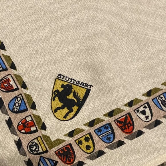 Vtg German Handkerchief 14"x14" Coat Of Arms Neck Scarf Berlin Frankfurt Munchen - Picture 2 of 7
